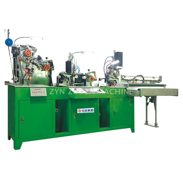 HY-880J 全自動金屬拉鏈三段工序連體機(jī)（穿頭、上止、切斷）